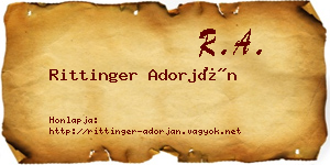 Rittinger Adorján névjegykártya